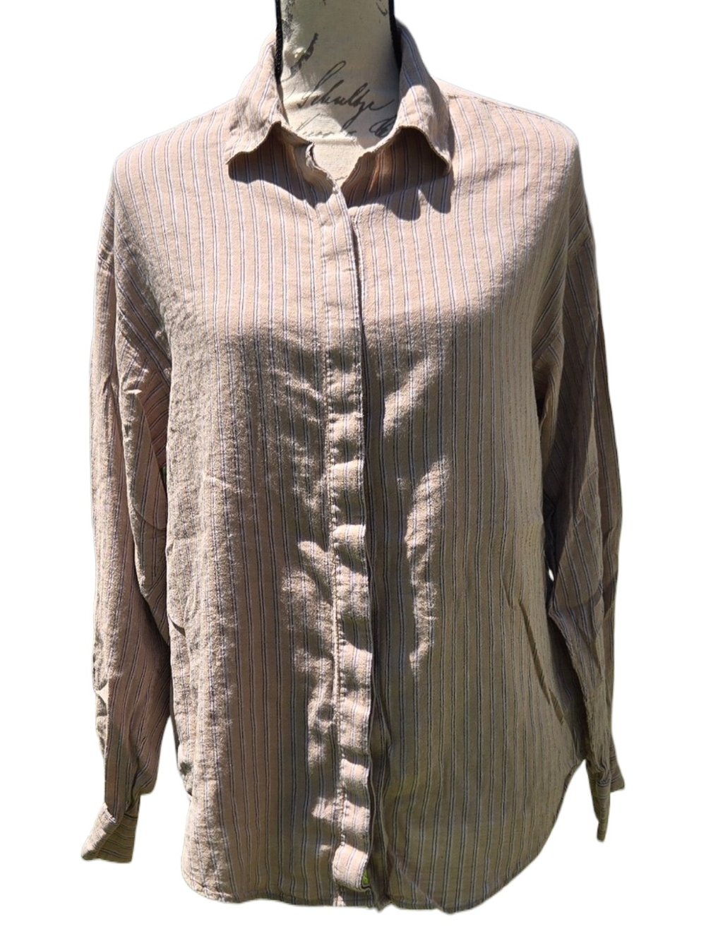 Express Boyfriend Portofino Striped Button-Down Shirt Small